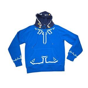 The Legend Of Zelda: Breath Of The Wild Link Cosplay Blue Hoodie Size S Nintendo